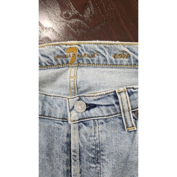 7 For All Mankind‎ Edie Jeans Women's Size 31 Mid Rise Straight Leg Distressed - Picture 4 of 13